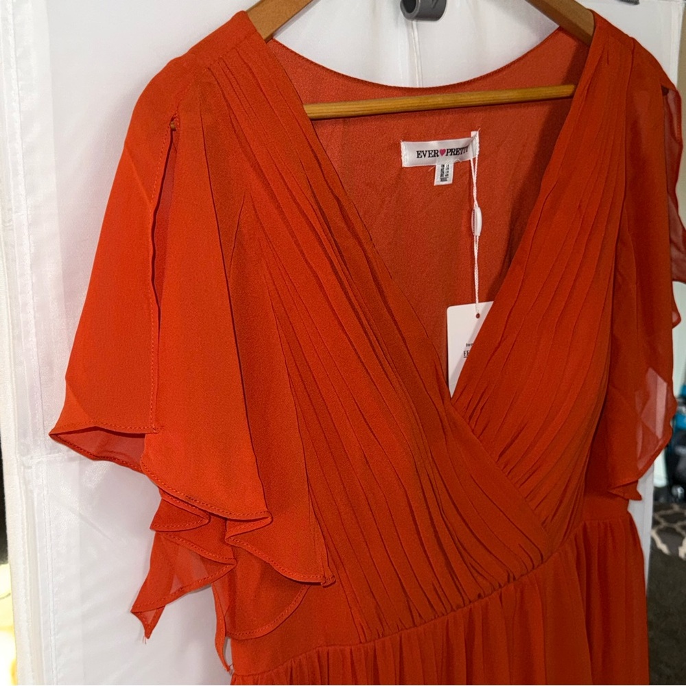 EVER PRETTY ever LEORA A-Line Pleated Tie-Waist Evening Dress Size 14 NWT - Picture 8 of 14